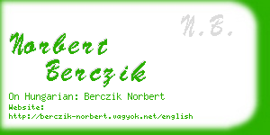 norbert berczik business card